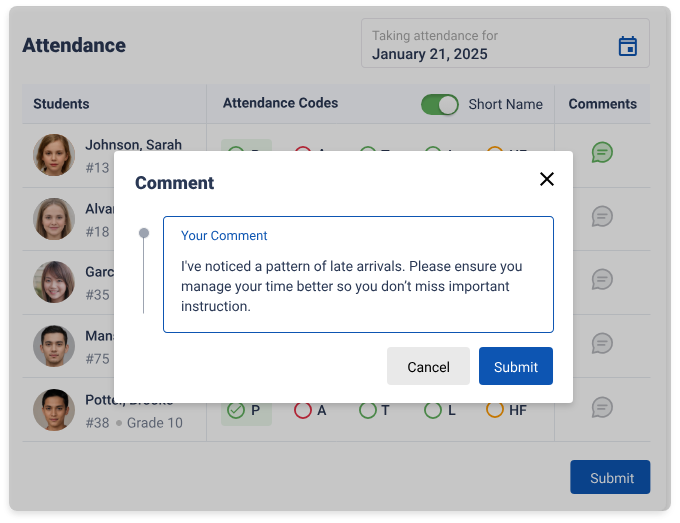 Staff Collaboration Comments